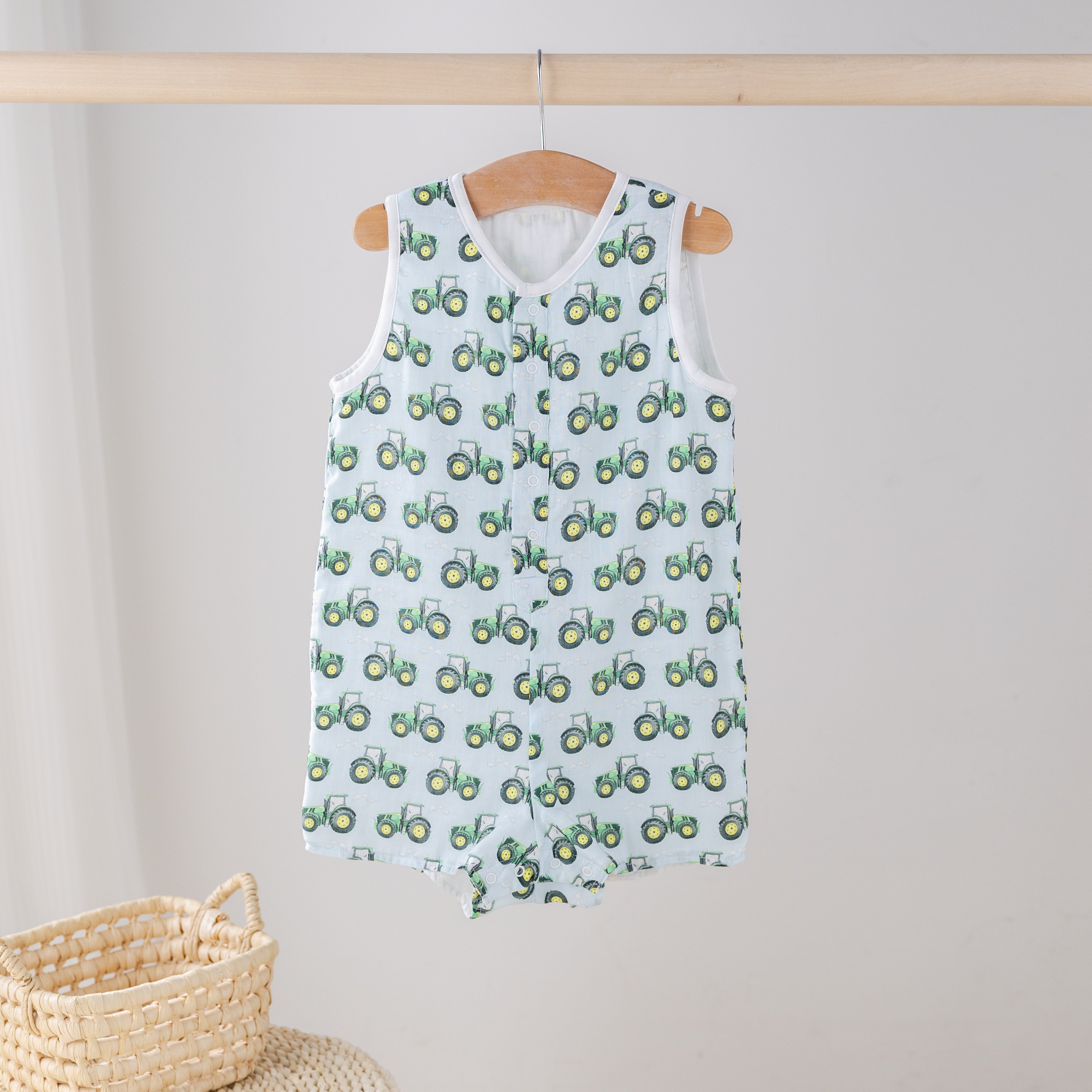 Ivory Tractor Friends Muslin Henley Shortall