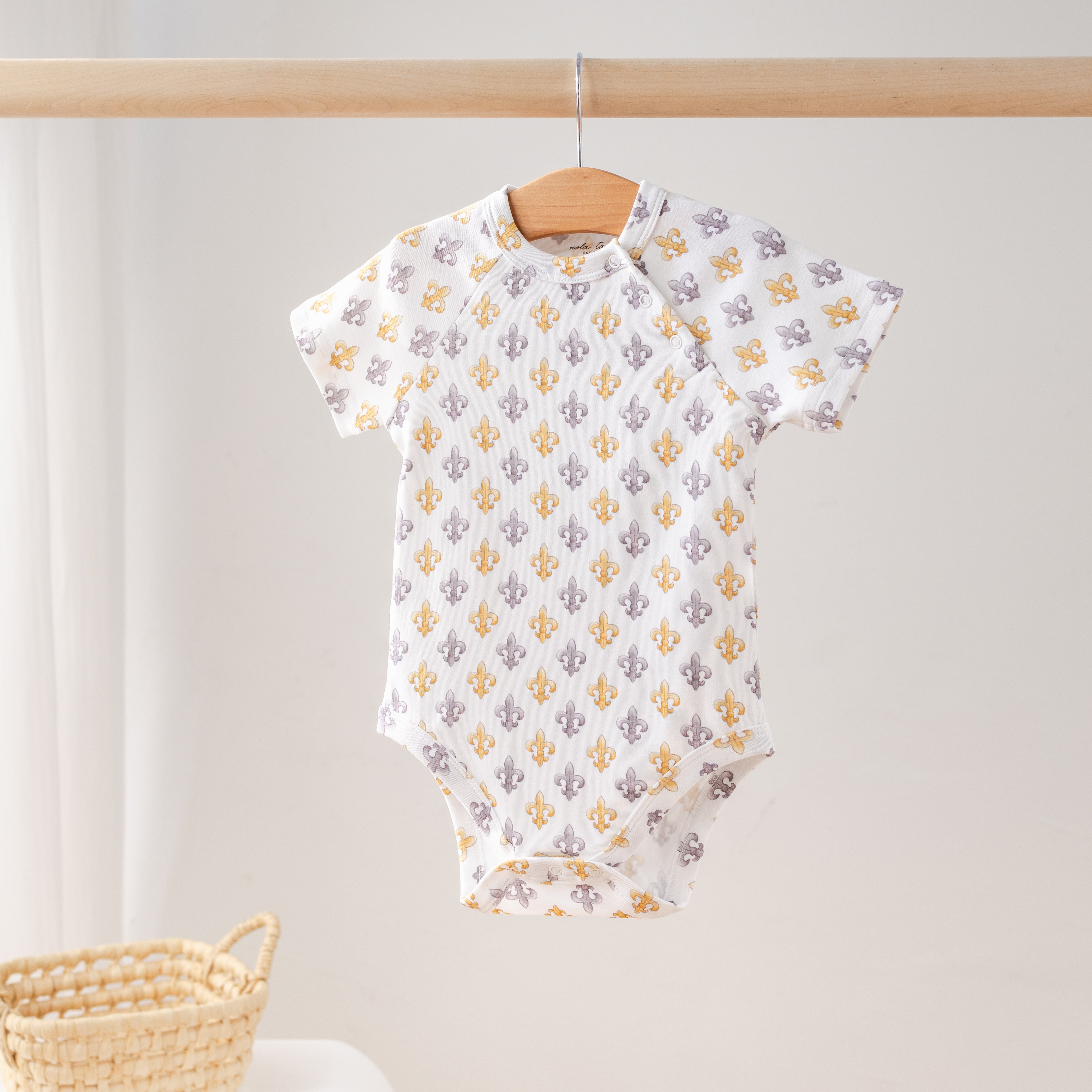 Black & Gold Fleur de Lis Organic Cotton Twirl Dress main image 0