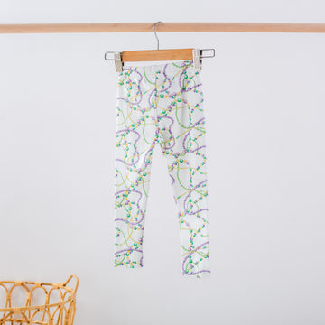 Just Here for the Beads Organic Cotton Mardi Gras Leggings