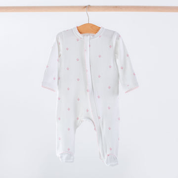 Baby Basics: Pink Fleur De Lis Organic Cotton Pajama