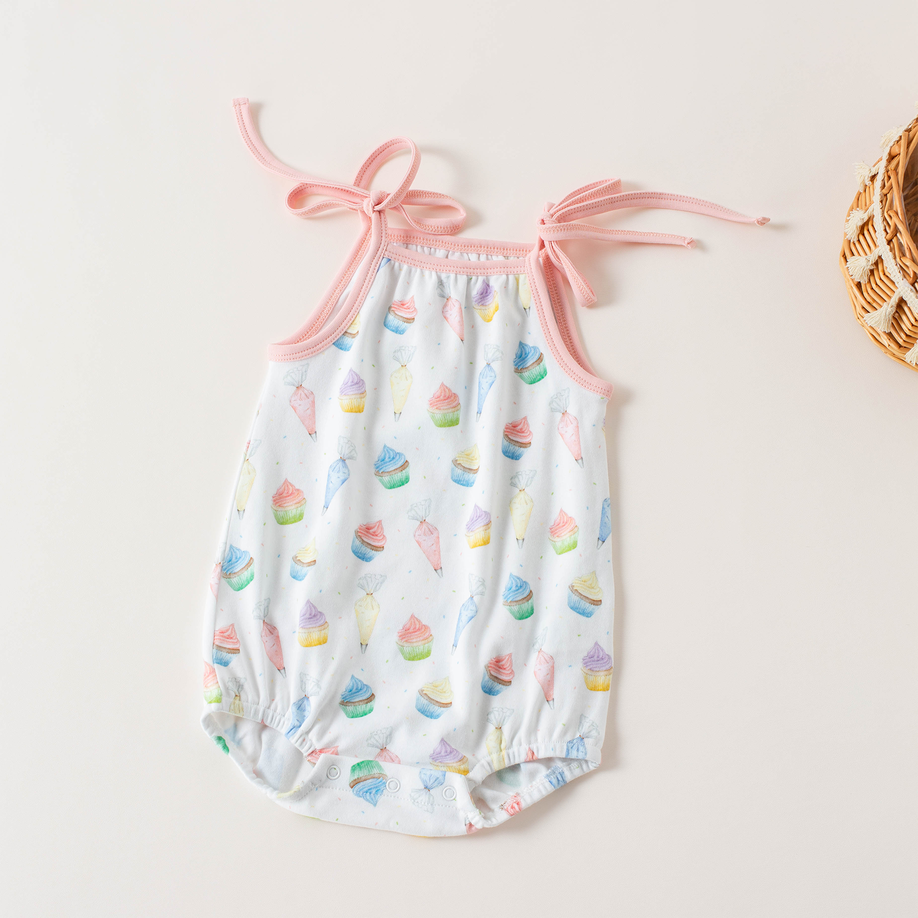Frosted Happiness Organic Cotton Shoulder-Tie Onesie – Nola Tawk