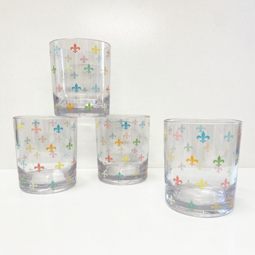 fleur-de-lis-acrylic-drinking-glasses