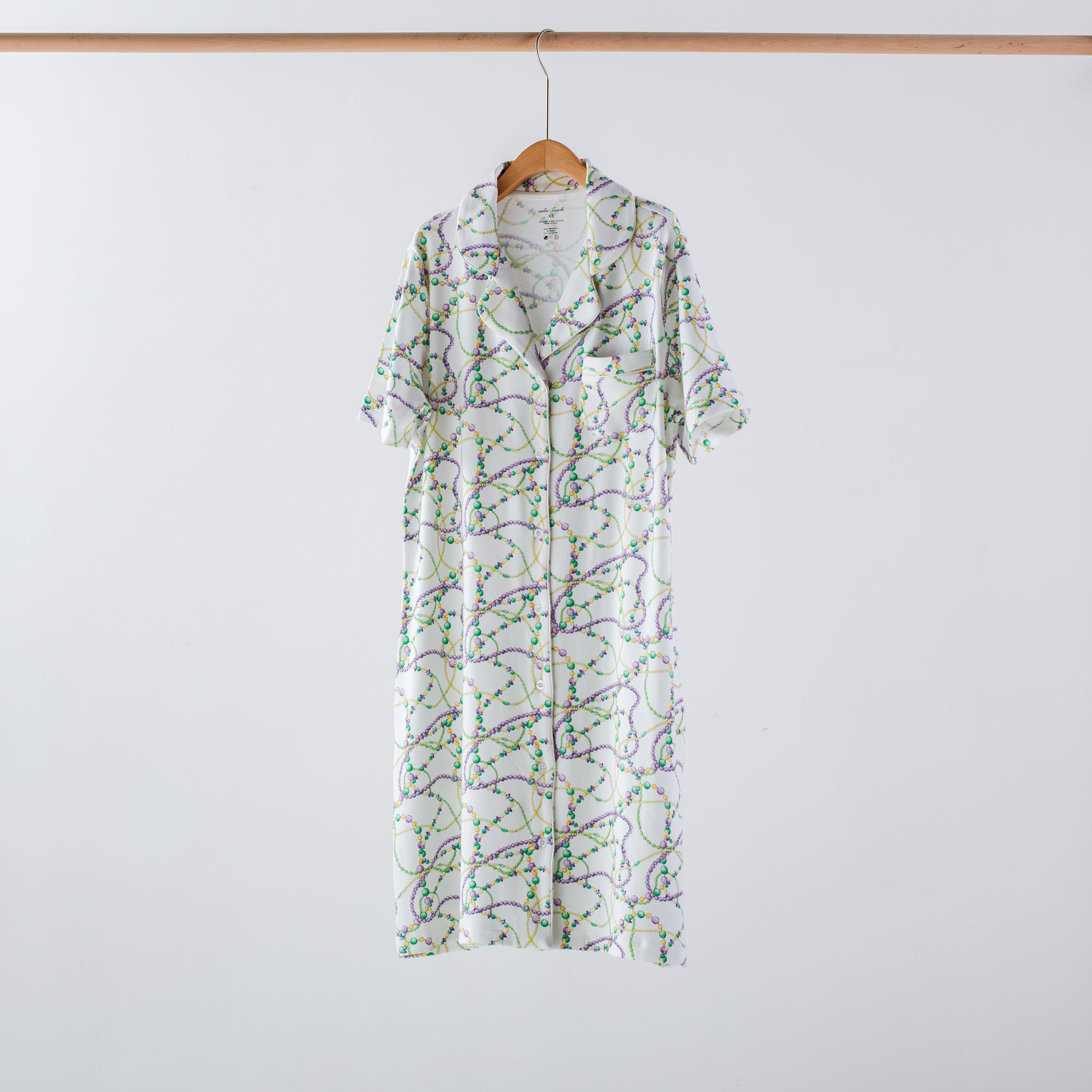 Just Here for The Beads Women's Organic Cotton Mardi Gras Pajamas Just Here for The Beads Women's Organic Cotton Mardi Gras Pajamas