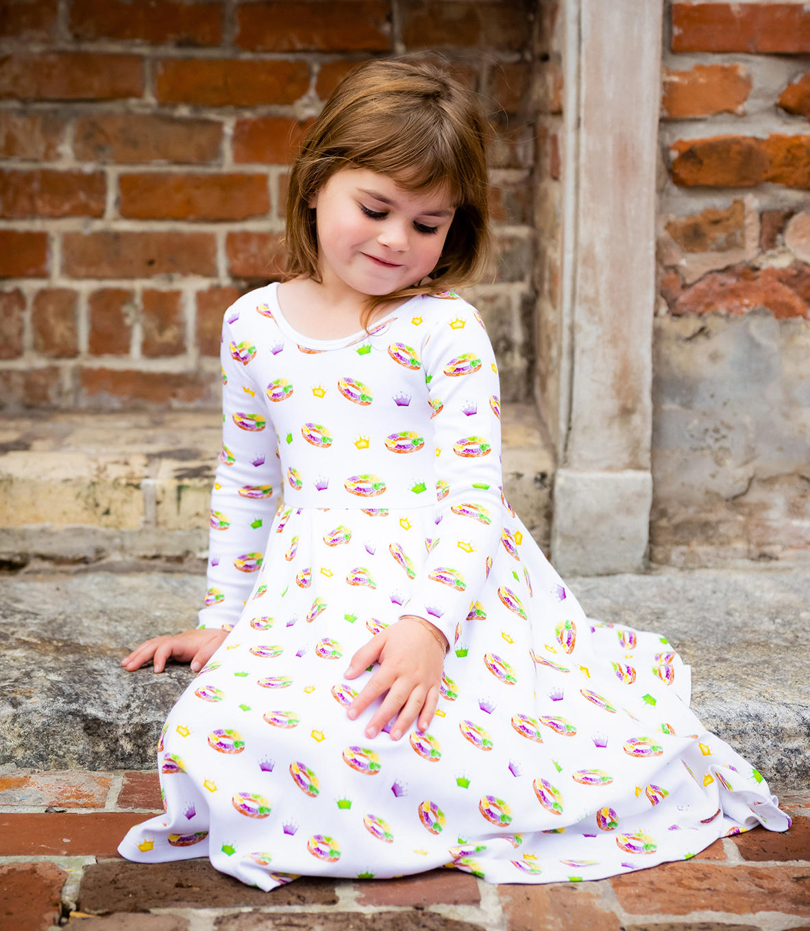 King Cake Organic Cotton Kids Mardi Gras Dress King Cake Organic Cotton Kids Mardi Gras Dress