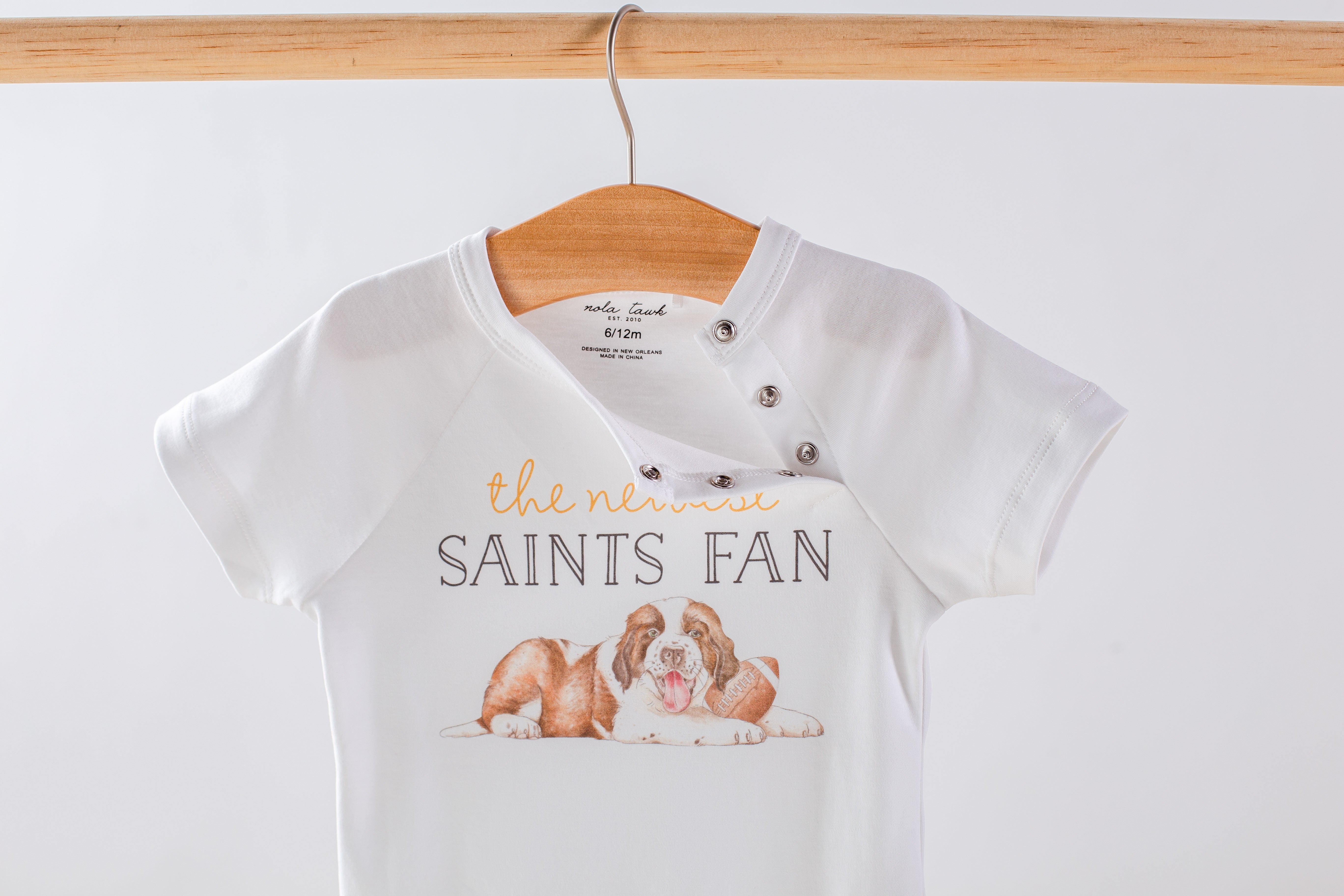 new orleans saints fan gear The Newest Saints Fan Organic Cotton Baby Onesie
