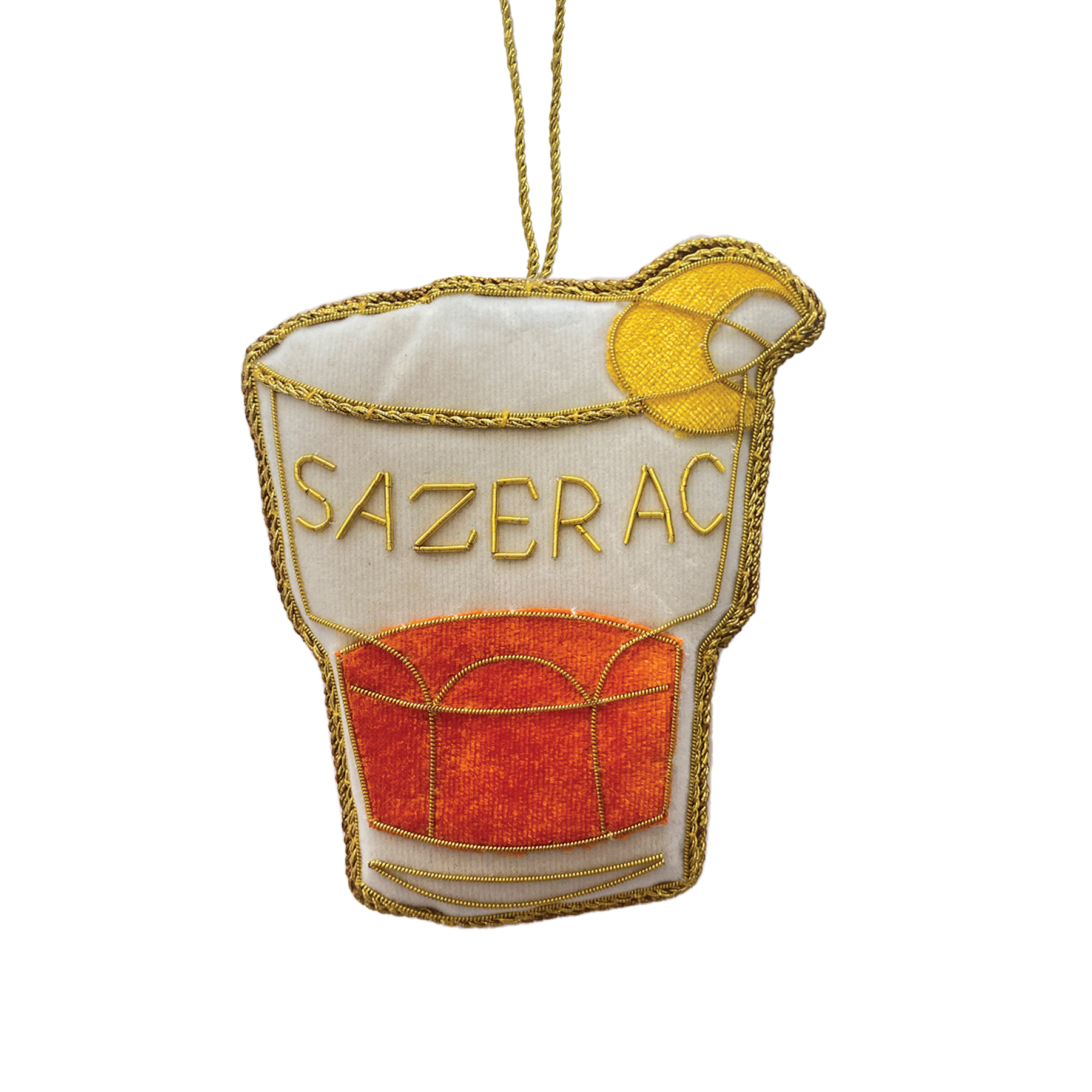 Sazerac Cocktail Embroidered Christmas Ornament – Nola Tawk