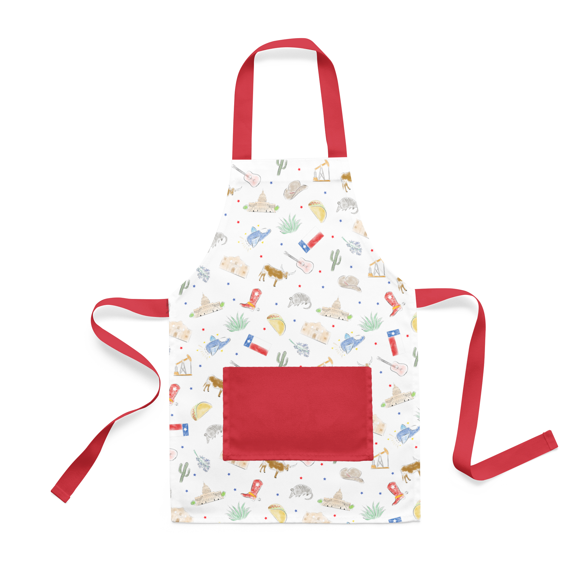 Twinklebelle White Kids' Aprons for Cooking Painting, 100% Cotton Decorate with Markers (M: 3-9 Years, 3-Pc Pack)