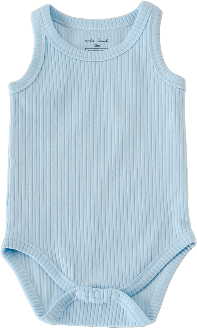 Morning Mist Ribbed Organic Cotton Onesie Nola Tawk