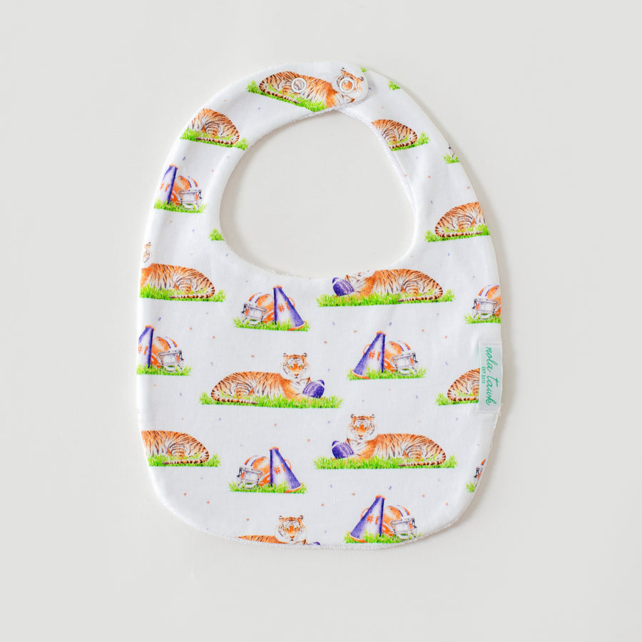Mascot Mania in Auburn Organic Cotton Baby Bib