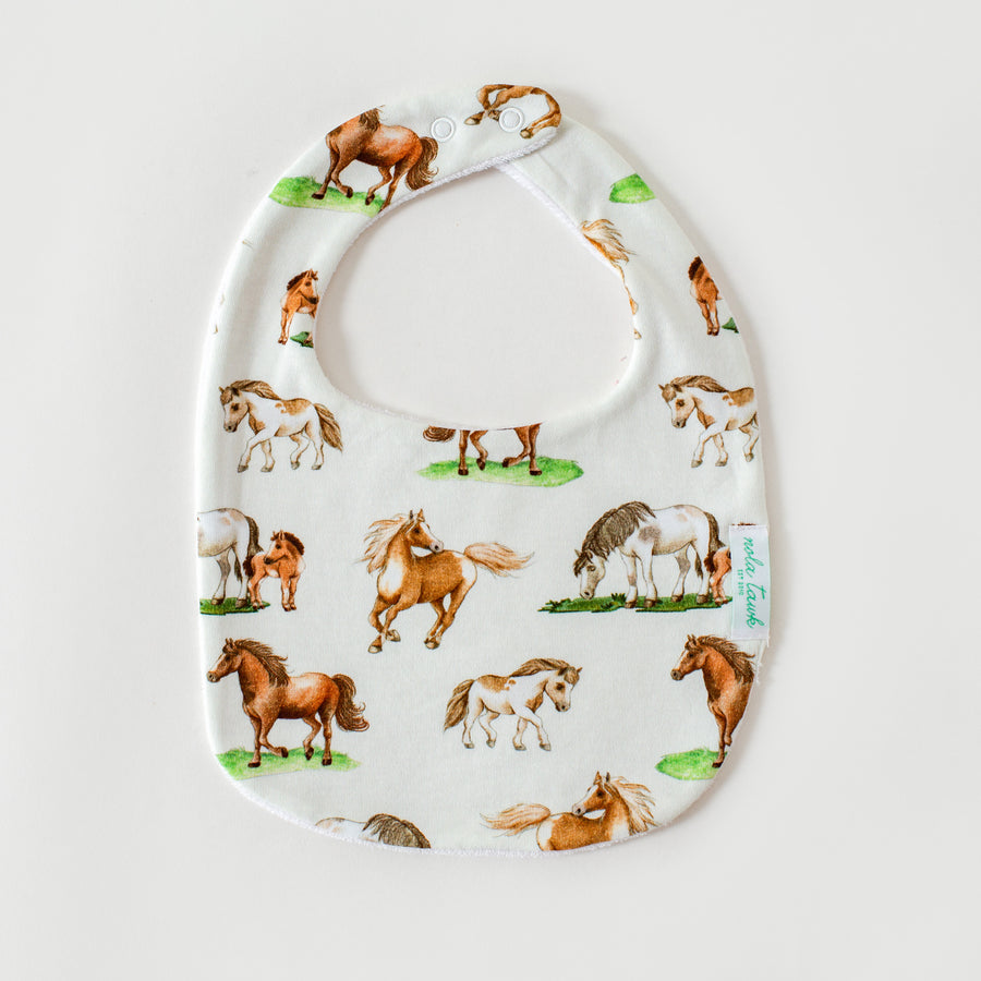 Saddle Up Organic Cotton Baby Bib