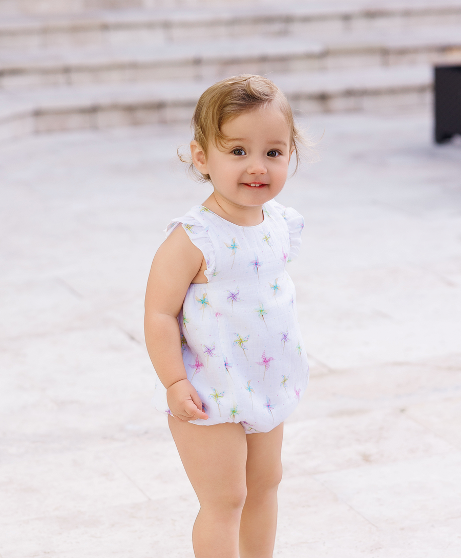 Pinwheel Party Organic Muslin Bubble Romper