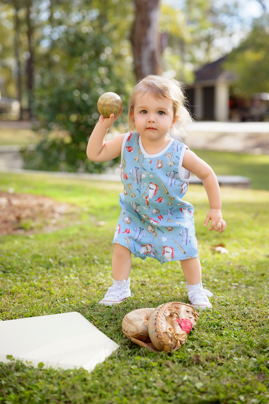 Let's Play Ball Organic Muslin Shortall