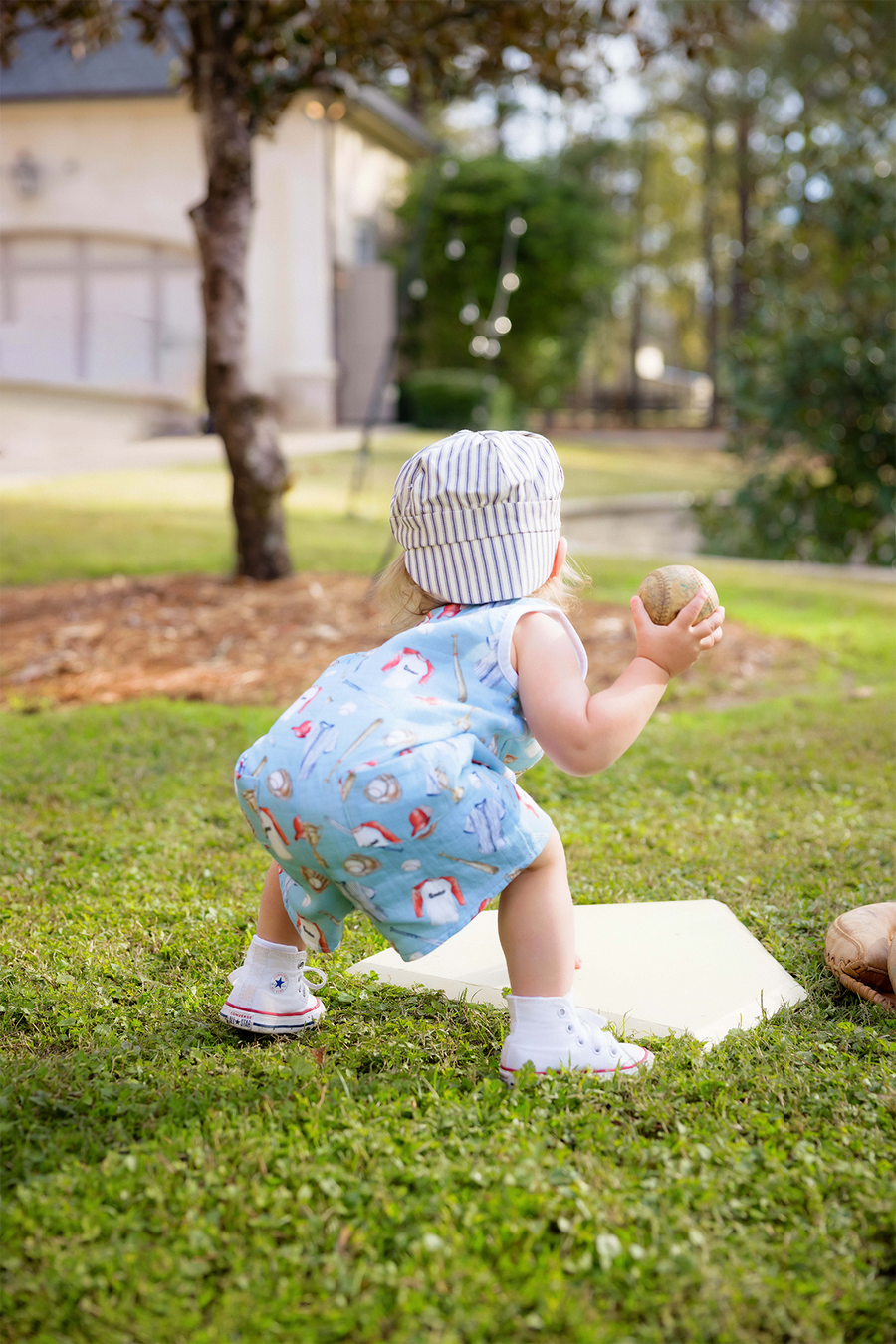 Let's Play Ball Organic Muslin Shortall