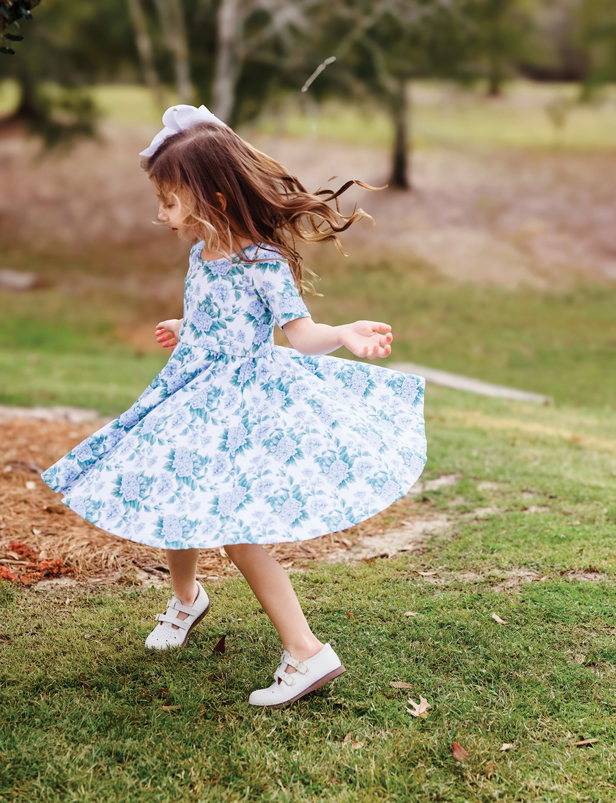 Hydrangea Heaven Organic Cotton Twirl Dress Hydrangea Heaven Organic Cotton Twirl Dress
