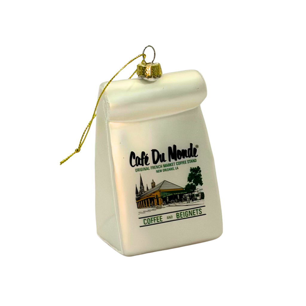Café du Monde To-Go Bag Glass Ornament