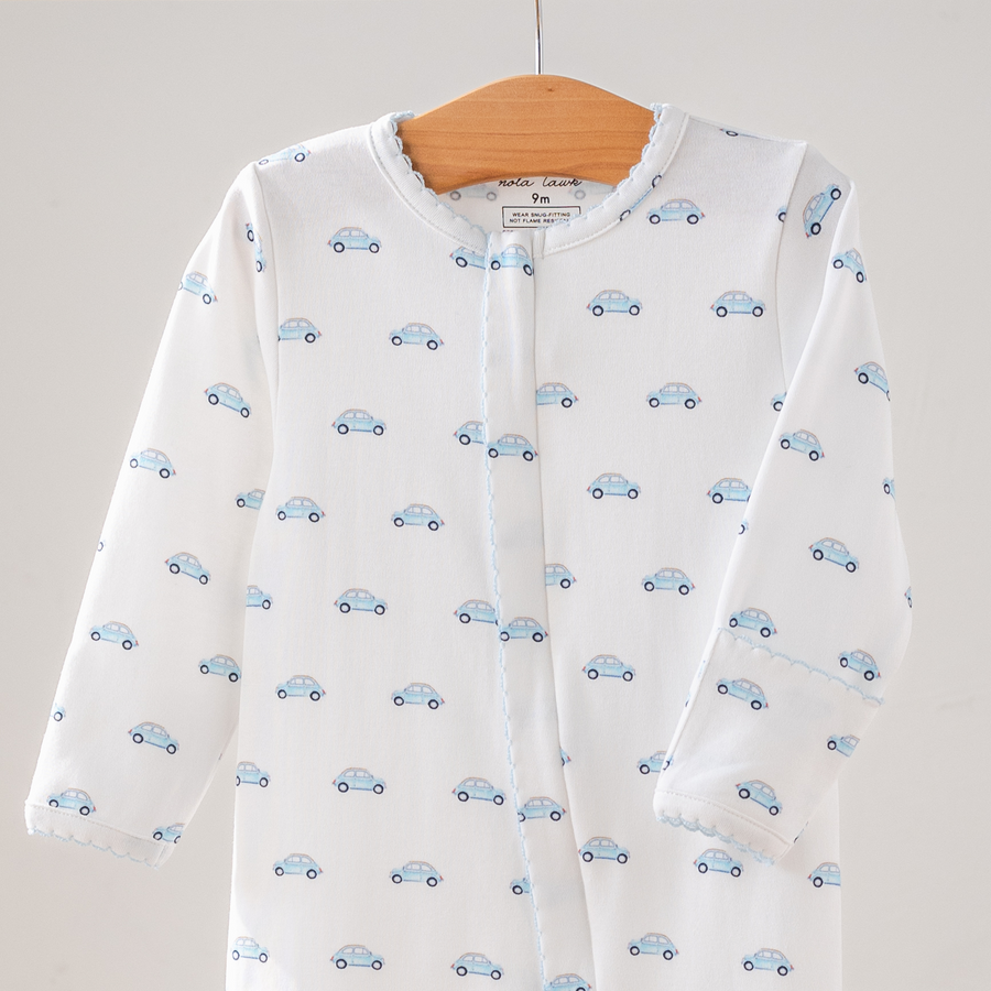 Baby Basics: Little Blue Wheels Organic Cotton Baby Pajamas