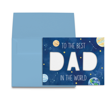 DAD Cut-Out Card – DIY Father’s Day Kit (Physical Card + Printable Template) - Space Themed
