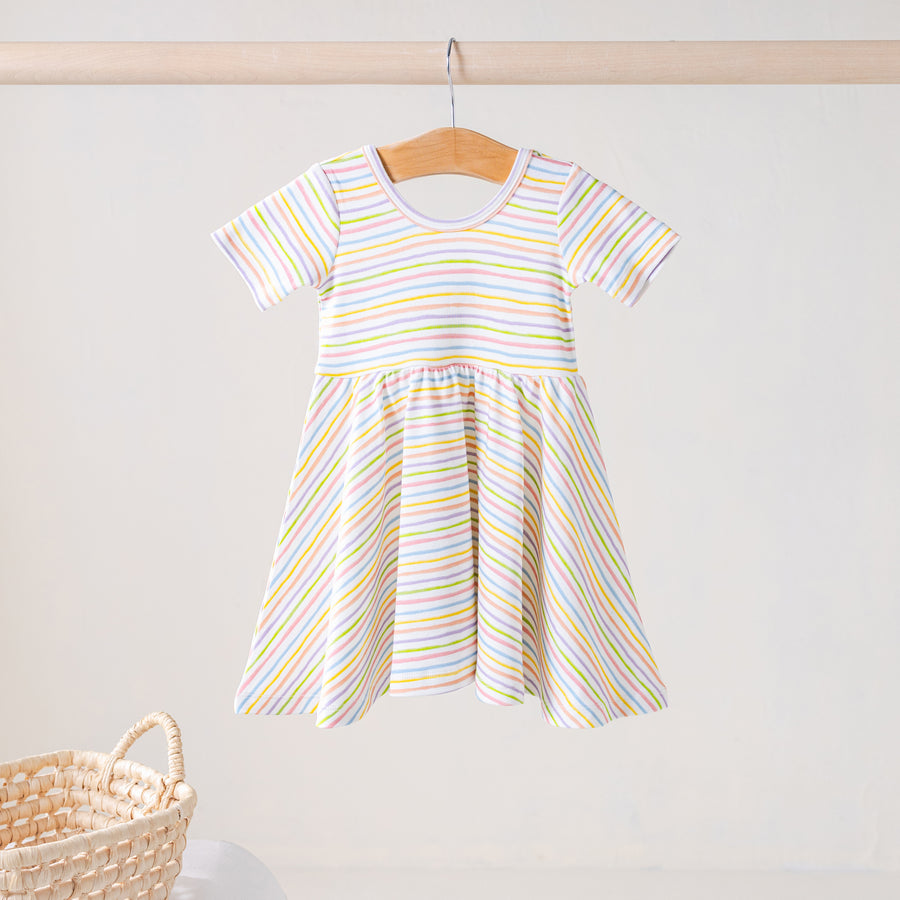Color Me Happy Organic Cotton Dress for Kids (Pre-Order Arriving Spring 2027)