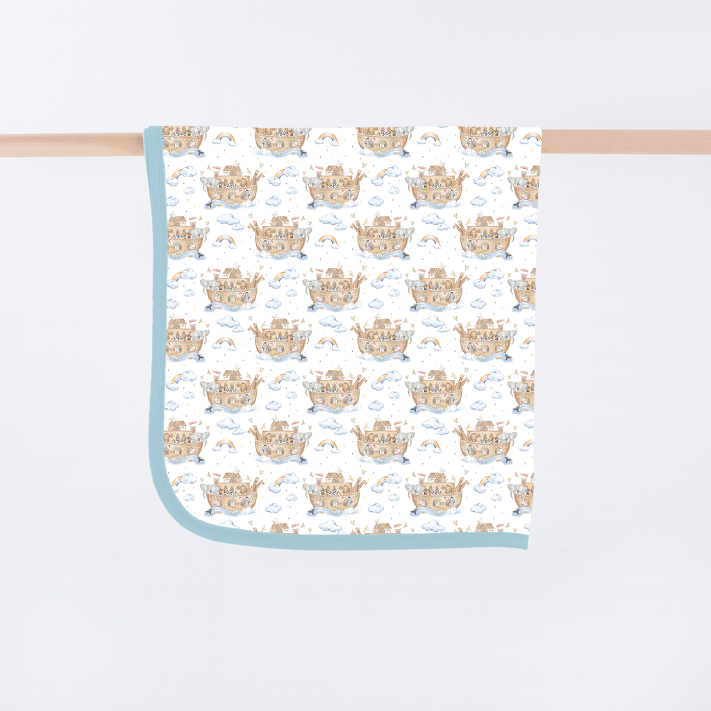 All Aboard Noah's Ark Cotton Baby Blanket