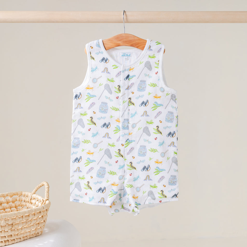 Cute as a Bug Organic Muslin Shortall (Pre-Order Arriving Spring 2027)