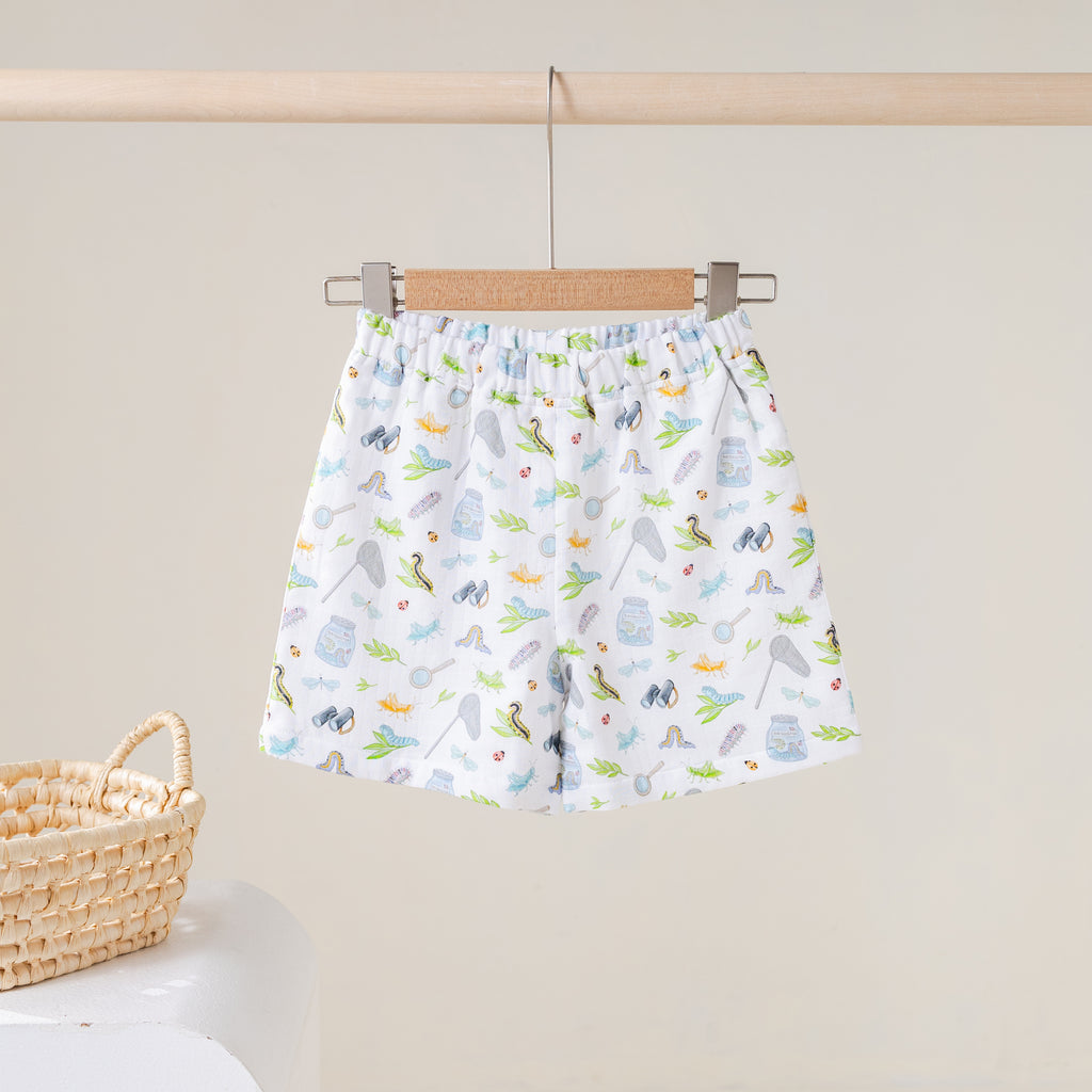 Cute as a Bug Organic Muslin Shorts (Pre-Order Arriving Spring 2027)