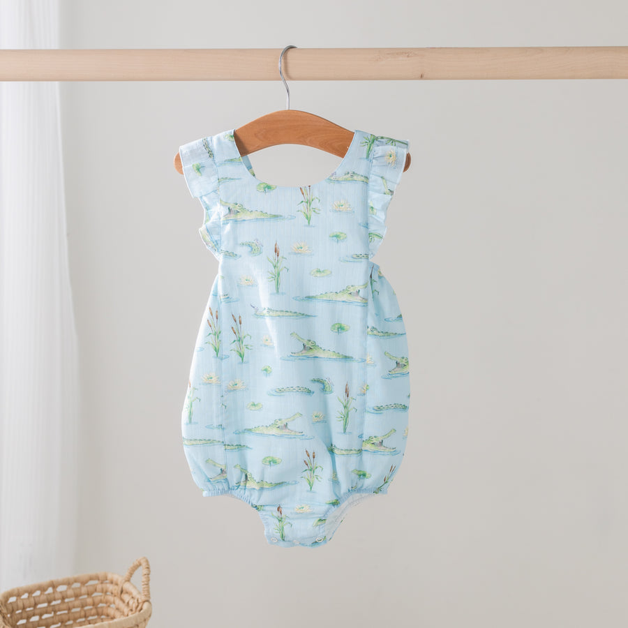 Gator Games Organic Muslin Sunsuit (Pre-Order Arriving Spring 2025)