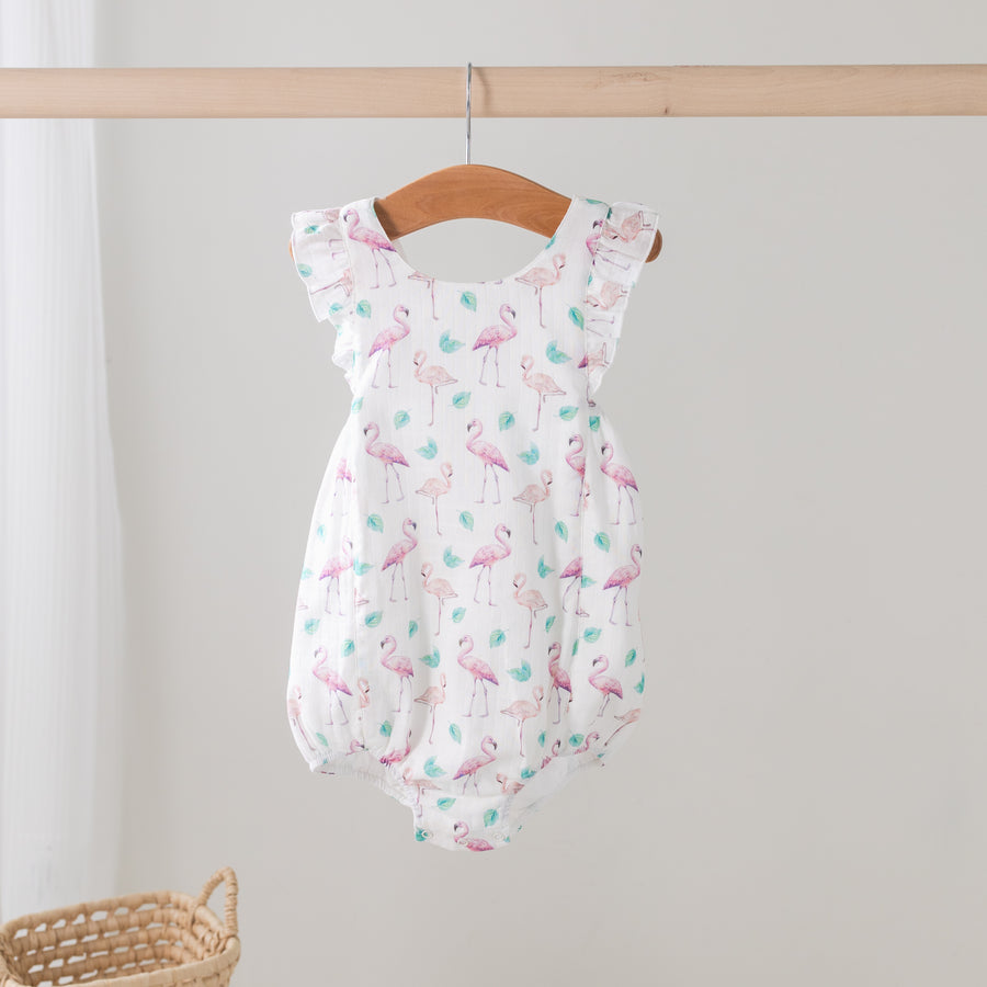 Pink Paradise Organic Muslin Sunsuit (Pre-Order Arriving Spring 2025)