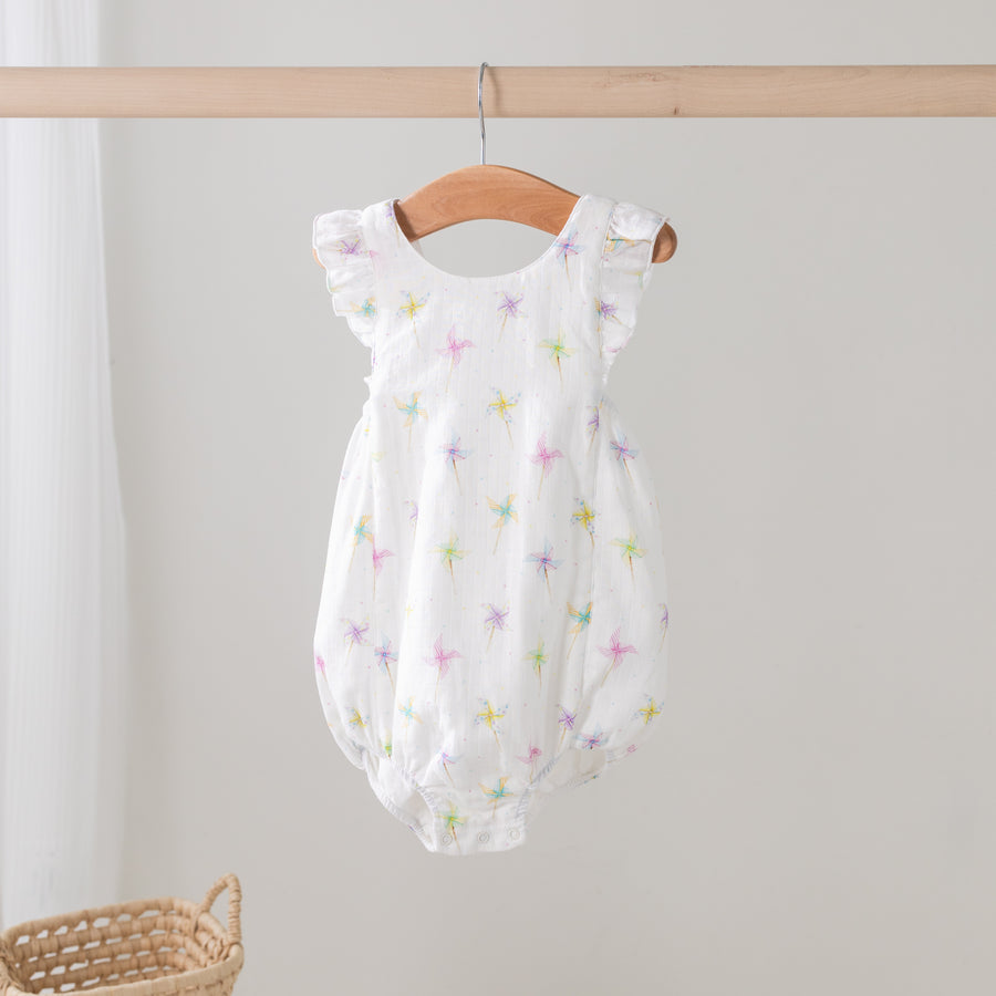 Pinwheel Party Organic Muslin Sunsuit (Pre-Order Arriving Spring 2025)