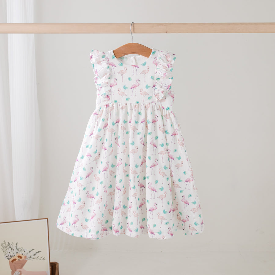 Pink Paradise Organic Muslin Dress (Pre-Order Arriving Spring 2025)