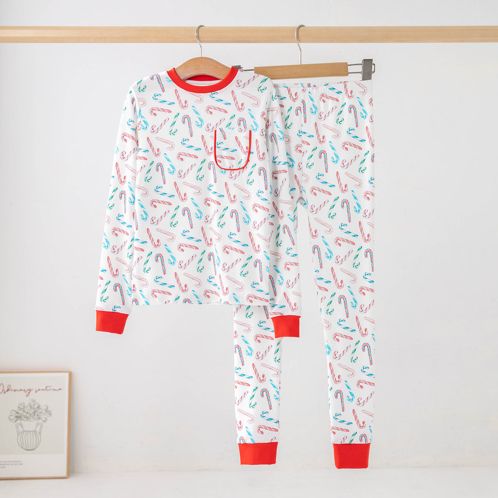 Candy Cane Lane Organic Cotton Kids Pajamas