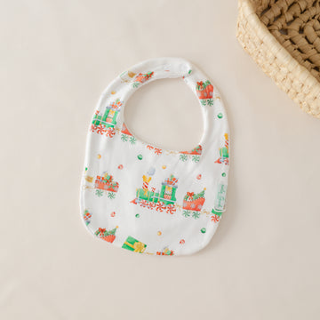 Santa's Sweet Express Organic Cotton Baby Bib