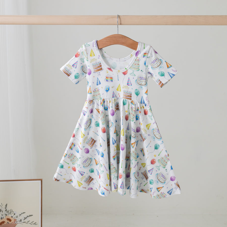 Happy Birthday Cotton Twirl Dress (Pre-Order Arriving Spring 2025)