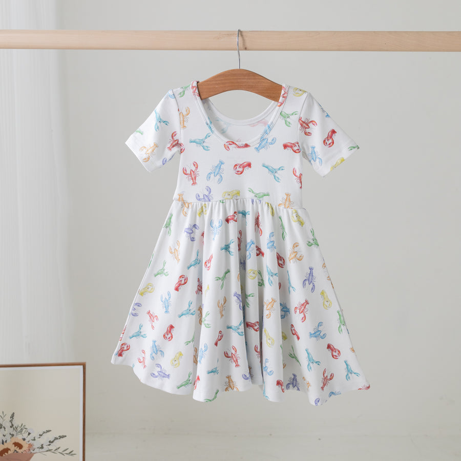 Colorful Claws Crawfish Cotton Twirl Dress (Pre-Order Arriving Spring 2025)