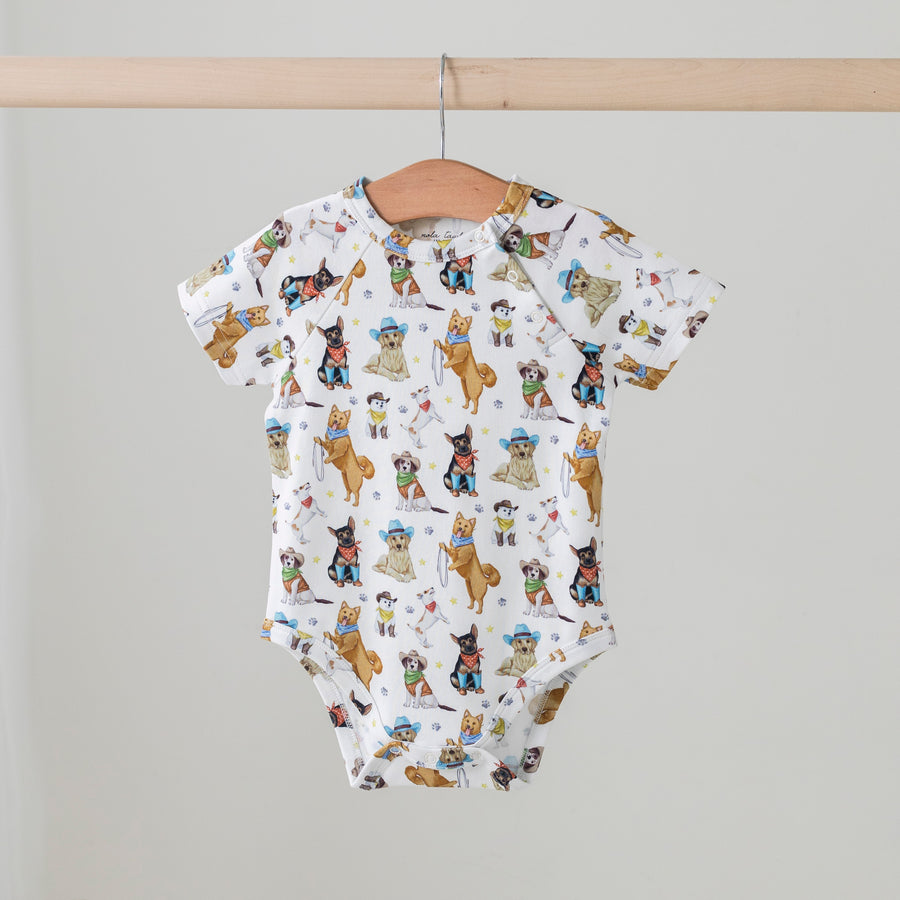 Cowboy Pups Organic Cotton Onesie (Pre-Order Arriving Spring 2025)