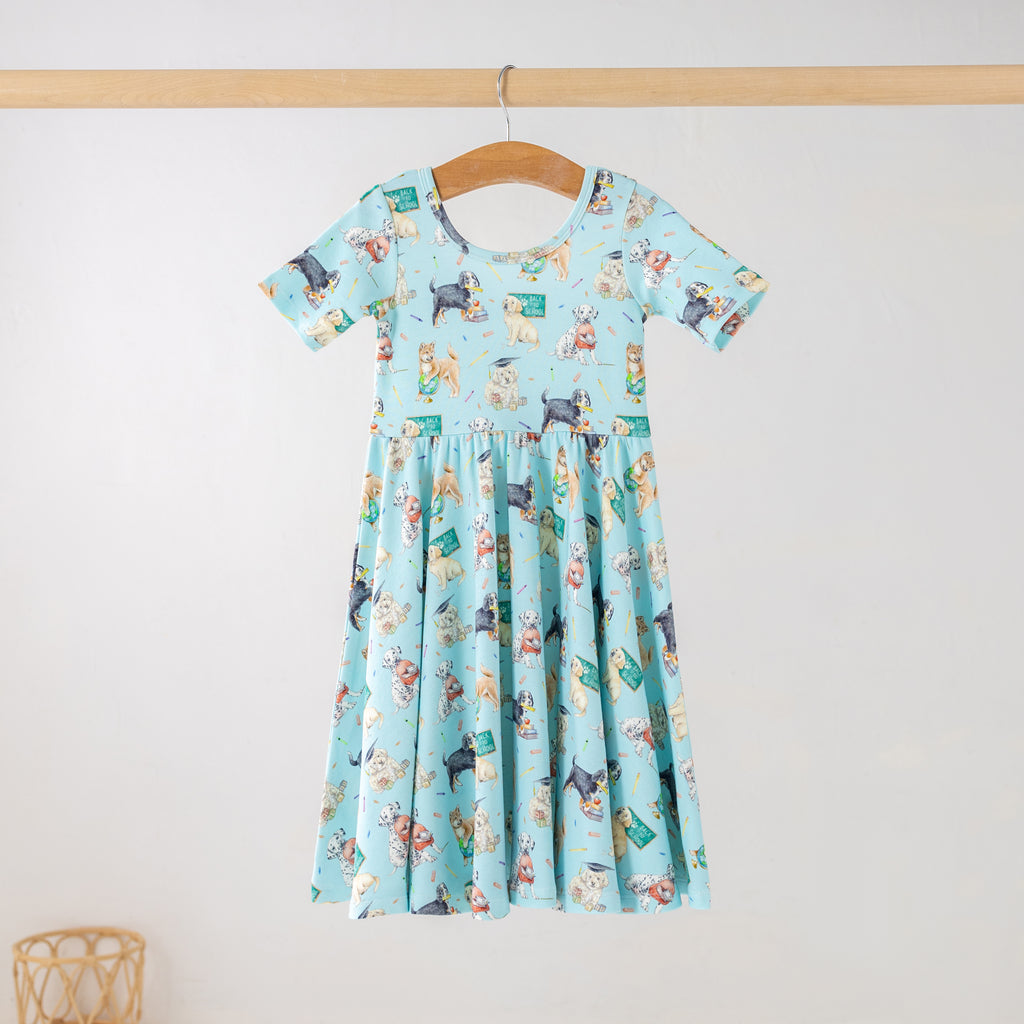 Bark to School Organic Cotton Dress for Kids