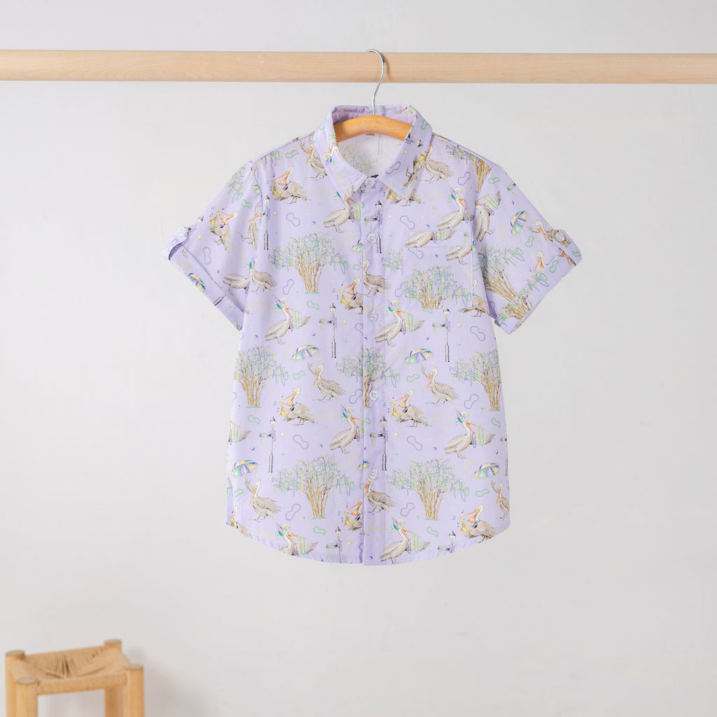 Feathers & Floats Kids Short Sleeve Collared Shirt
