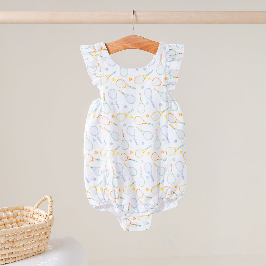 Game, Set, Match Organic Muslin Bubble Romper (Pre-Order Arriving Spring 2027)