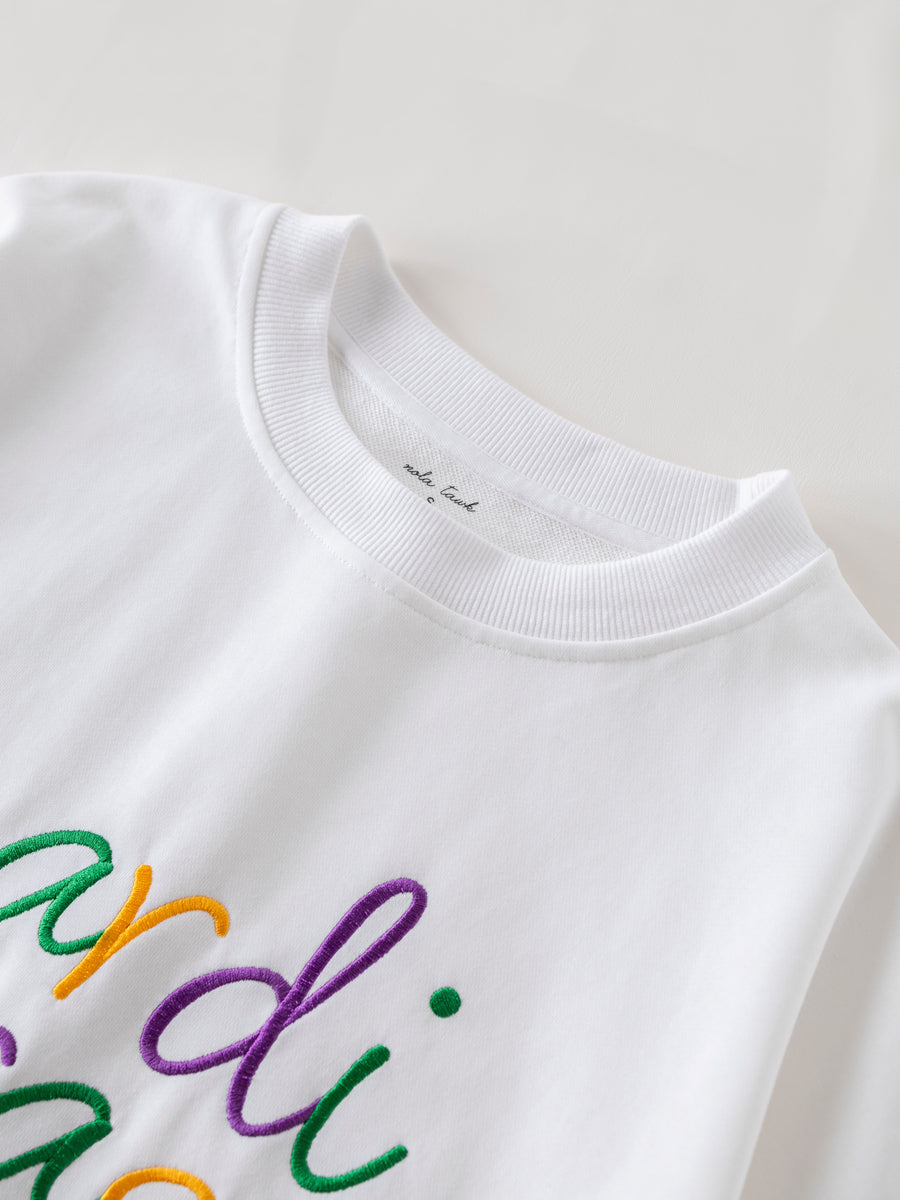 Women's Mardi Gras Sweatshirt With Side Bow