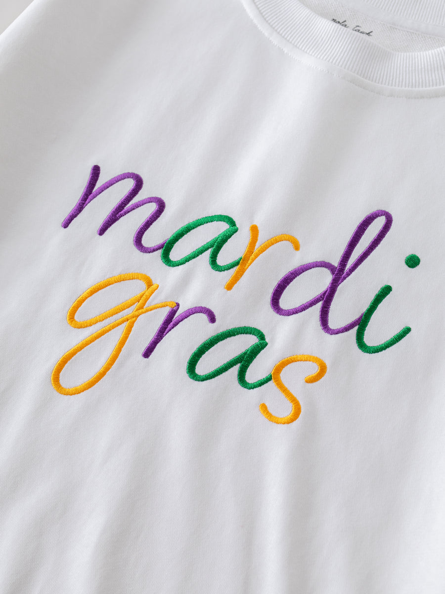 Women's Mardi Gras Sweatshirt With Side Bow