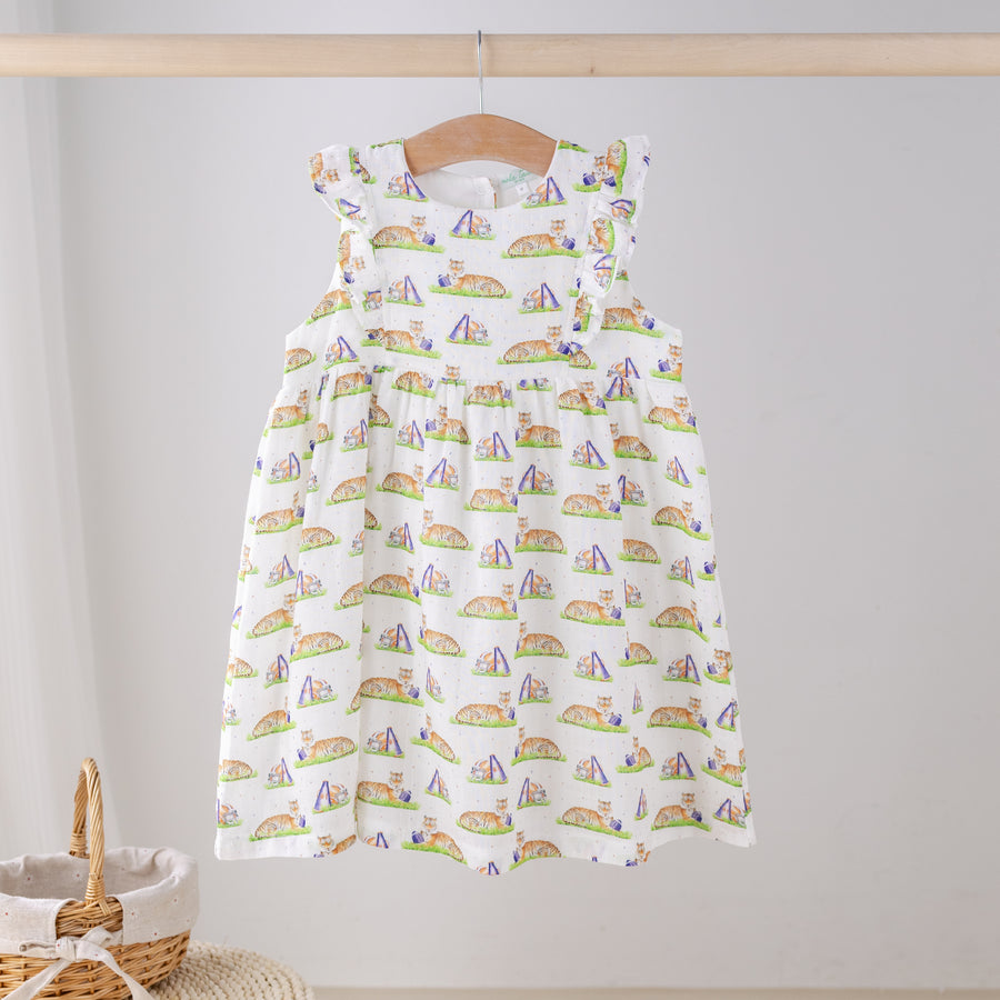 Mascot Mania in Auburn Organic Muslin Dress (Pre-Order Arriving Spring 2026)