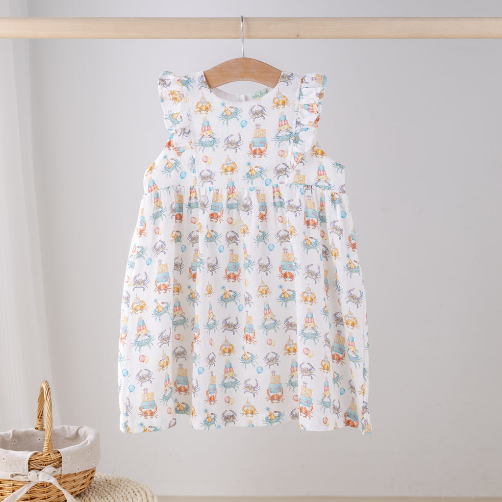 Crabby Birthday Organic Muslin Dress