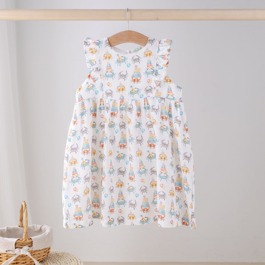 Crabby Birthday Organic Muslin Dress (Pre-Order Arriving Spring 2026)