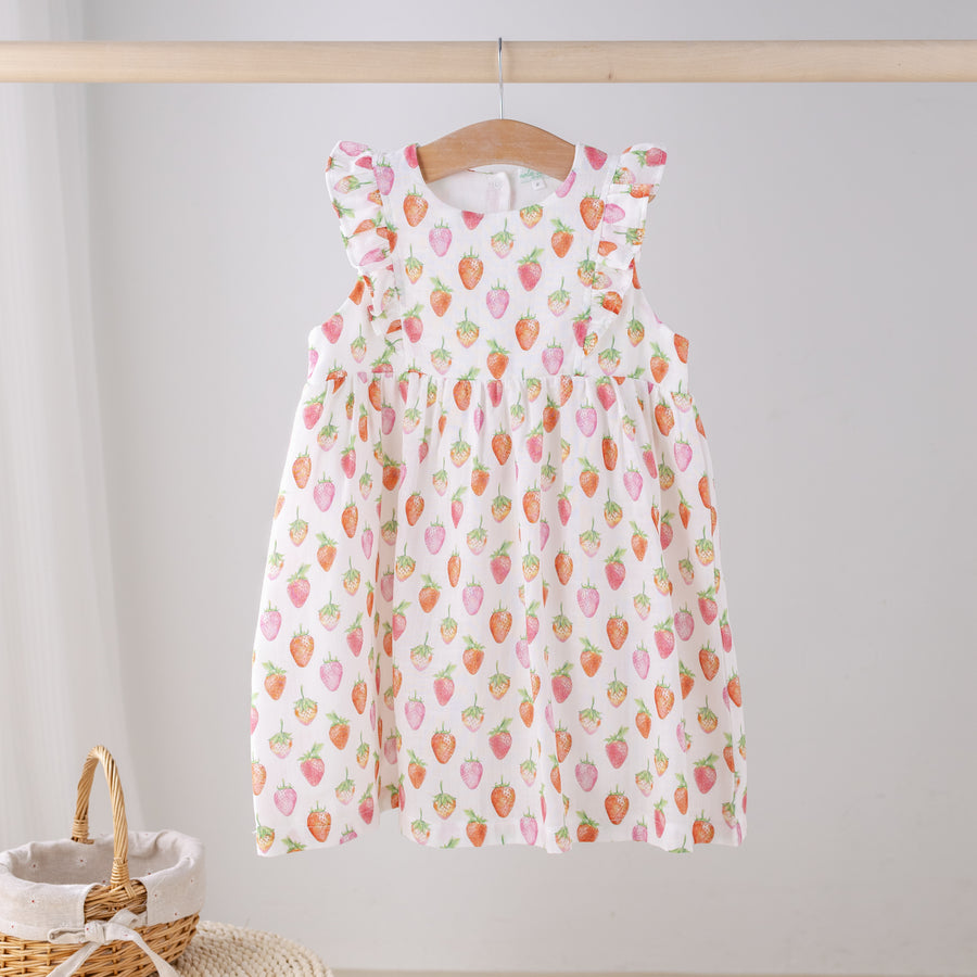 Berry Cute Organic Muslin Dress (Pre-Order Arriving Spring 2026)