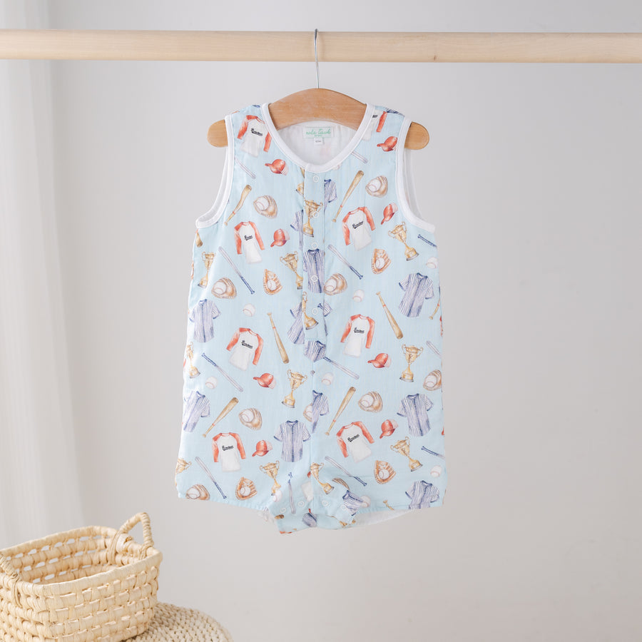 Let's Play Ball Organic Muslin Shortall (Pre-Order Arriving Spring 2026)