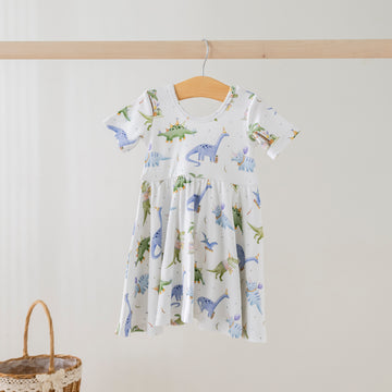 Dino-mite Birthday Organic Cotton Dress for Kids