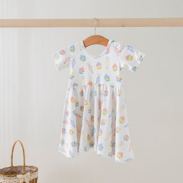 Frosted Happiness Organic Cotton Dress for Kids