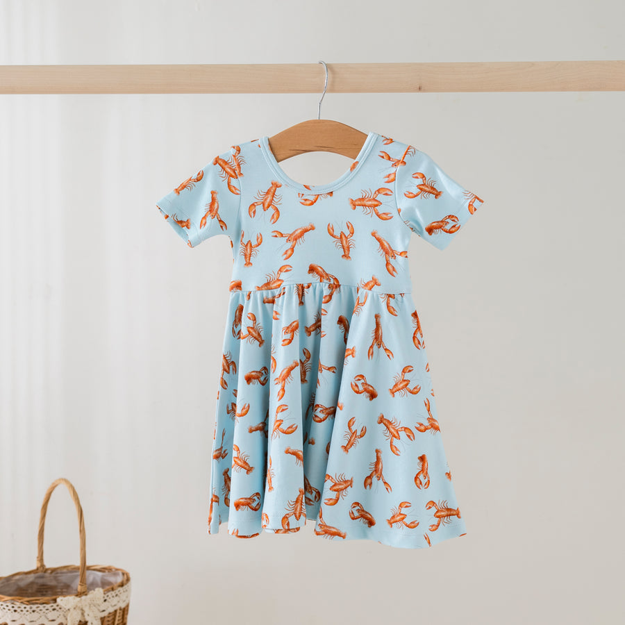Pinch & Peel Organic Cotton Crawfish Twirl Dress