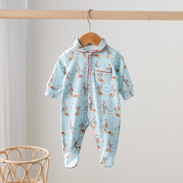Pelican Wonderland Organic Cotton Collared, Button Up Pajama
