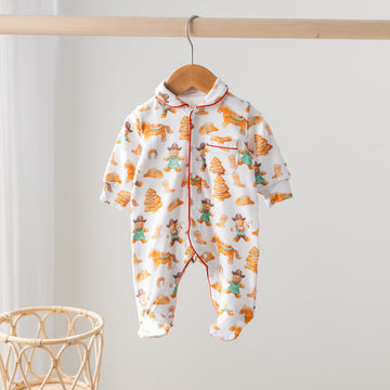 Cookie Roundup Organic Cotton Collared, Button Up Pajama