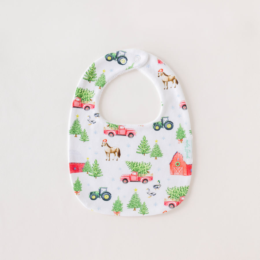 Christmas Tree Farm Organic Cotton Christmas Baby Bib